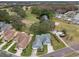 Aerial view of home near golf course with community amenities visible at 3624 Muirfield Ct, New Port Richey, FL 34655