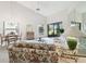 Spacious living room with floral sofa and dining area at 3624 Muirfield Ct, New Port Richey, FL 34655
