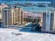 Aerial view of the building and coastline at 470 Mandalay Ave # 305, Clearwater Beach, FL 33767