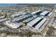 Aerial view of marina, boats, and waterfront property at 5166 39Th S St, St Petersburg, FL 33711