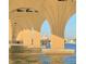 Scenic view of waterfront property with pink hotel visible through bridge arches at 5166 39Th S St, St Petersburg, FL 33711