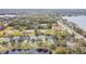 Wide aerial view of the home and surrounding neighborhood at 15005 Lake Emerald Blvd, Tampa, FL 33618