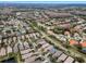 Aerial perspective of a residential area with houses and tree-lined streets at 1531 Riverdale Dr, Oldsmar, FL 34677