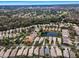 Aerial view of a neighborhood featuring houses, a pond, and surrounding landscape at 1531 Riverdale Dr, Oldsmar, FL 34677