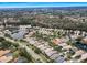Aerial view of a residential neighborhood with a pond and neatly arranged houses at 1531 Riverdale Dr, Oldsmar, FL 34677