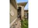 Covered entryway with tile flooring and decorative wall accents at 1531 Riverdale Dr, Oldsmar, FL 34677