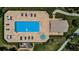 Community pool and spa, aerial view at 1531 Riverdale Dr, Oldsmar, FL 34677