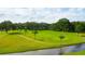 Elevated view of a manicured golf course with palm trees and a water feature at 36905 Beth Ave, Zephyrhills, FL 33542