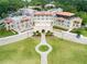 Aerial view of Fenway Hotel, showcasing its architecture and landscaping at 458 Grant St, Dunedin, FL 34698