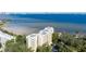 Aerial view of waterfront condo building with bay views at 5020 Bayshore Blvd # 403, Tampa, FL 33611