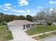 House with driveway, lawn, and American flag at 8130 Merrimac Dr, Port Richey, FL 34668