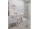 Clean bathroom with walk-in shower and updated fixtures at 8130 Merrimac Dr, Port Richey, FL 34668