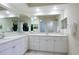 Double vanity bathroom with ample storage and a large mirror at 1200 Country Club Dr # 6206, Largo, FL 33771