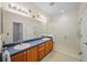 Bathroom boasts dual sinks, wood cabinets, and a large walk-in shower at 1933 Sterling Glen Ct, Sun City Center, FL 33573