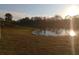 Backyard view of a peaceful lake at sunset at 1950 Sterling Glen Ct, Sun City Center, FL 33573