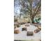 Landscaped firepit area in the backyard at 26451 Glenhaven Rd, Wesley Chapel, FL 33544