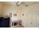 Bright bedroom with double doors and ceiling fan at 276 Rochester St, Spring Hill, FL 34609