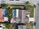 House with pool and driveway from above at 3435 Roxbury Dr, Holiday, FL 34691