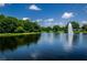 Serene lake view with a water fountain at 3838 Muirfield Ct, Palm Harbor, FL 34685