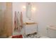 Modern bathroom with floating vanity, hexagon tile floor, and glass shower at 4056 18Th S Ave, St Petersburg, FL 33711