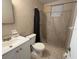 Clean bathroom with shower stall and updated vanity at 504 Holly Ln, Brandon, FL 33510