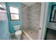 Updated bathroom with a walk-in shower and modern fixtures at 6530 Bimini Ct, Apollo Beach, FL 33572