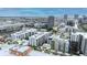 Aerial view of modern condo buildings and city skyline at 1120 E Kennedy Blvd # 413, Tampa, FL 33602