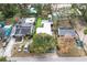 Aerial view of a home with a large backyard and pool at 1217 E Flora St, Tampa, FL 33604