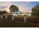 House exterior at dusk, showcasing a fenced yard at 13000 Club Dr, Hudson, FL 34667