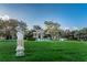 Landscaped grounds with statue and gazebo at 2071 Australia W Way # 17, Clearwater, FL 33763