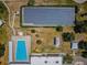 Aerial view of solar panels and community pool at 2071 Australia W Way # 17, Clearwater, FL 33763