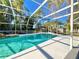 Relaxing screened pool with a view of the backyard at 2142 Hickory Gate W Dr, Dunedin, FL 34698