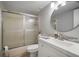 Updated bathroom with a shower/tub combo and white vanity at 2424 W Tampa Bay Blvd # L102, Tampa, FL 33607