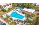 Aerial view showing the community pool and surrounding grounds at 2750 E Bay Dr # 3B, Largo, FL 33771