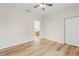 Light and bright bedroom with wood-look floors and ample closet space at 2860 4Th S Ave, St Petersburg, FL 33712