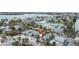 Aerial view showcasing a single-Gathering home's location in a residential neighborhood at 342 Boca Ciega Dr, Madeira Beach, FL 33708