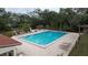 Inviting community pool with surrounding lounge chairs at 1012 Pearce Dr # 211, Clearwater, FL 33764