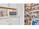 Well-organized pantry with ample shelving for food storage at 10399 Gliding Eagle Way, Land O Lakes, FL 34638