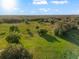 A picturesque aerial view of land featuring expansive green fields dotted with trees, under a bright blue sky at 10601 Paul S Buchman, Plant City, FL 33565