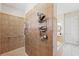 Walk-in shower with tiled walls and grab bar at 11307 Wagon Trail Run, Lithia, FL 33547