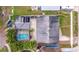 Aerial view showcasing pool and backyard area at 120 80Th N Ave, St Petersburg, FL 33702