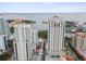 Aerial view of the condo building and surrounding area at 146 4Th Ne Ave # 504, St Petersburg, FL 33701