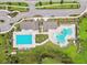 Aerial view of community lap pool and leisure pool at 14690 Horse Trot Rd, Lithia, FL 33547