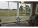 Bright sunroom with golf course view and comfortable seating at 2431 Kensington Greens Dr # 0, Sun City Center, FL 33573