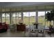 Bright sunroom with golf course view and dining table at 2431 Kensington Greens Dr # 0, Sun City Center, FL 33573