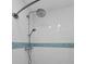 Modern shower with blue mosaic tile accents at 2749 Countryside Blvd # 18, Clearwater, FL 33761