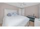 Bedroom with a full-size bed and beach decor at 2893 Allapattah Dr, Clearwater, FL 33761