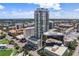 Aerial city view showcasing a highrise residential building at 301 1St S St # 3204, St Petersburg, FL 33701