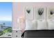 Bedroom with water views and fluffy pillows at 301 1St S St # 3204, St Petersburg, FL 33701