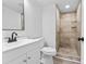 Modern bathroom with a walk-in shower at 3833 Lighthouse Way, New Port Richey, FL 34652